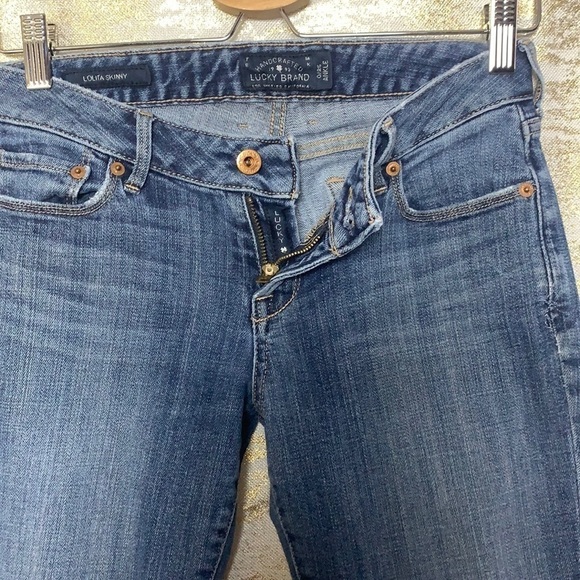 LUCKY Brand Blue Wash Stretch Low Rise Lolita Skinny jeans Size 0/25 - Picture 4 of 14